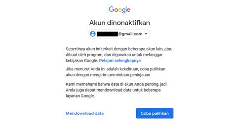 Cara Mengembalikan Akun Google Yang Dinonaktifkan